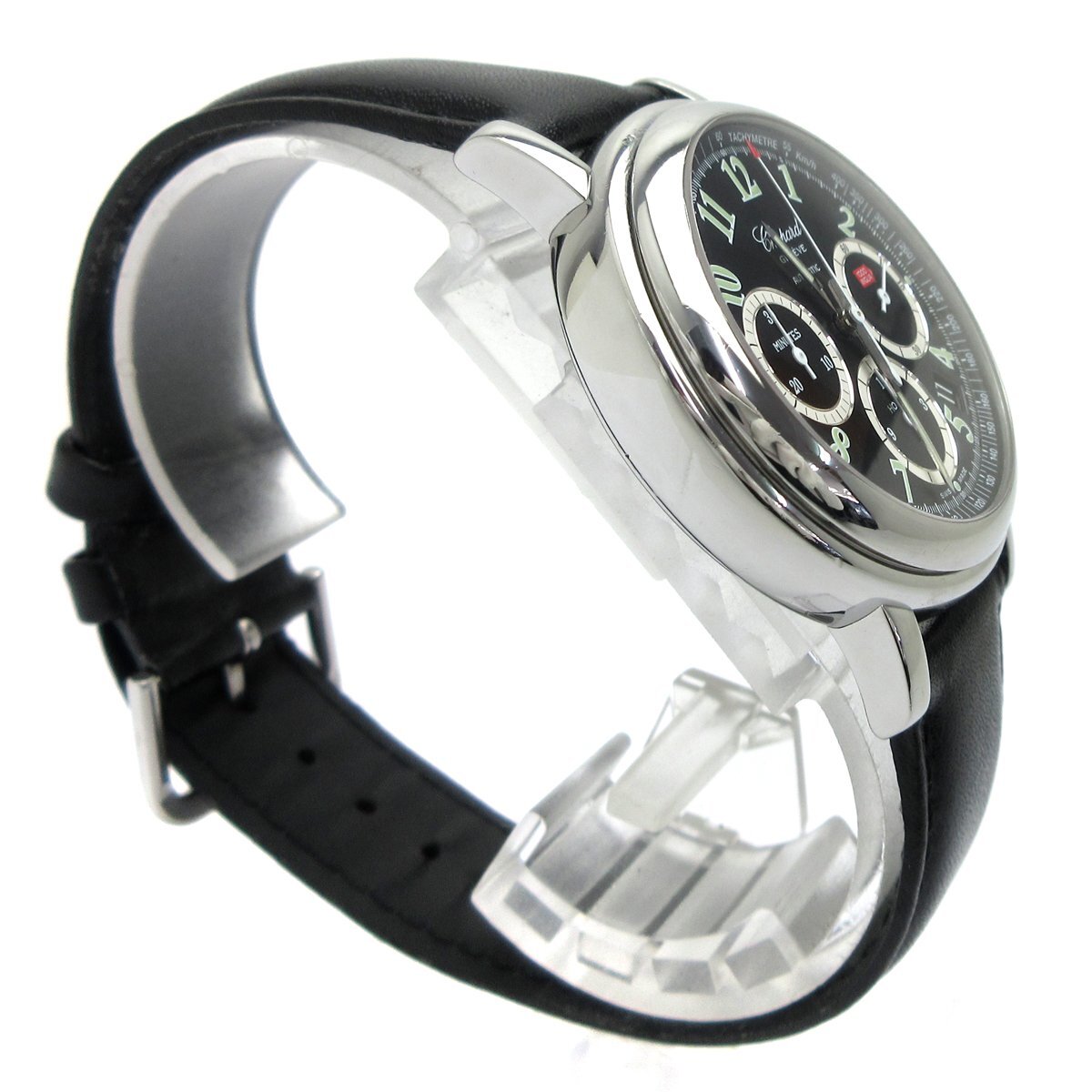 1 jpy Chopard miremi rear chronograph automatic men's black face 8331 clock Chopard self-winding watch rare 