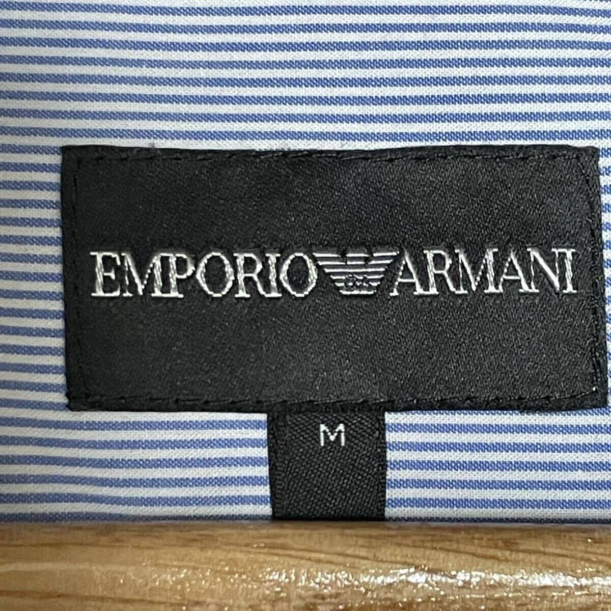  высококлассный чёрный бирка /L соответствует * Emporio Armani рубашка с длинным рукавом полоса Eagle Logo Британия джентльмен casual голубой EMPORIO ARMANI мужской 