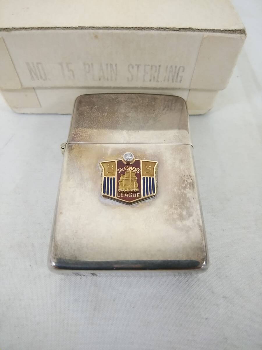 【送料無料】【未使用】ZIPPO 1953年頃 STARlNGSILVERスターリングシルバー / 箱付き_画像5