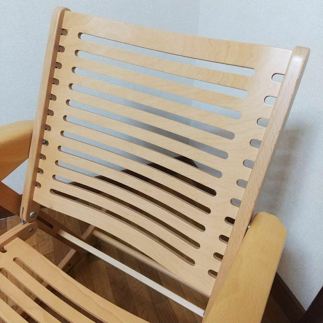【美品】折り畳み ロッキングチェア 木製 デッキチェア インテリア 椅子 家具_画像6