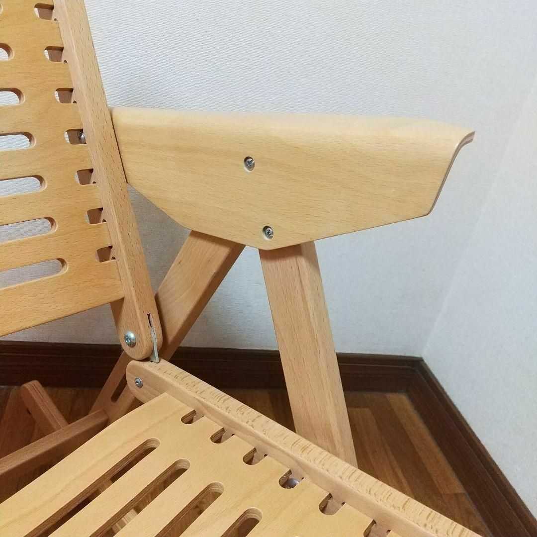 【美品】折り畳み ロッキングチェア 木製 デッキチェア インテリア 椅子 家具_画像9
