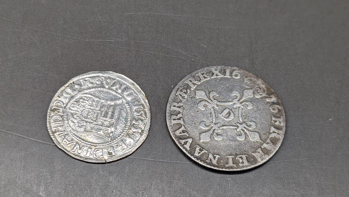S5154 古美術 古銭 硬幣 貨幣 硬貨 外国銭 世界コイン 二枚まとめ 総重量約 2.03g アンティーク _画像9