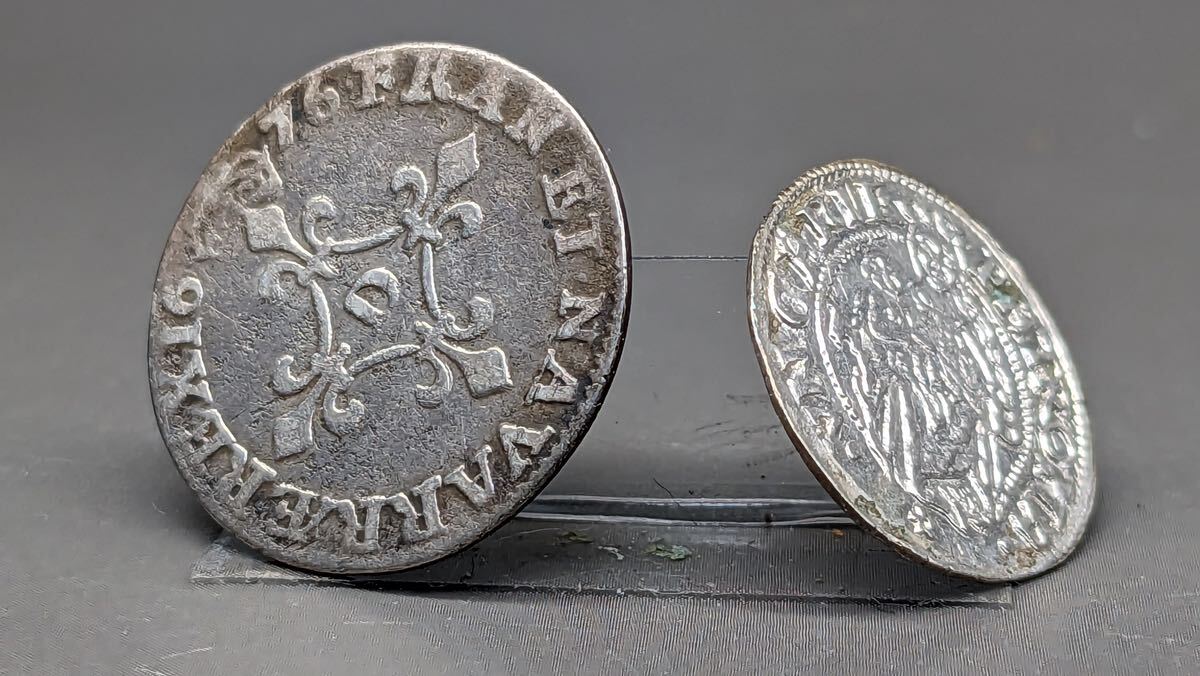S5154 古美術 古銭 硬幣 貨幣 硬貨 外国銭 世界コイン 二枚まとめ 総重量約 2.03g アンティーク _画像6