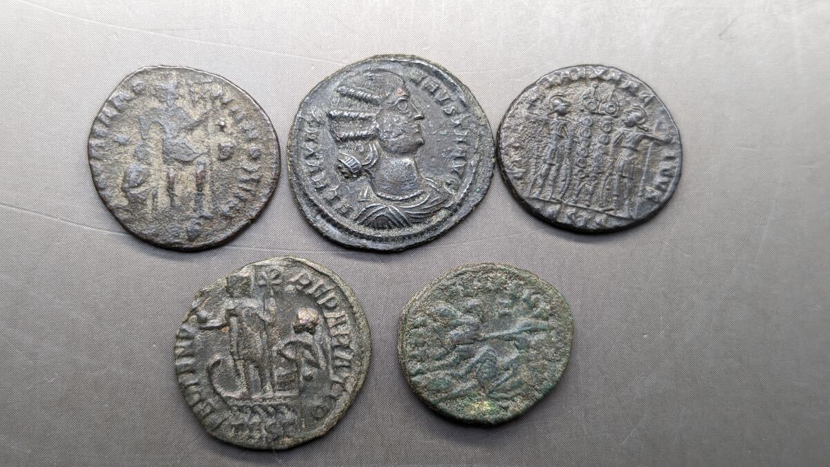 S5156 古美術 古銭 硬幣 貨幣 硬貨 外国銭 世界コイン 五枚まとめ 総重量約 12.57g アンティーク _画像2