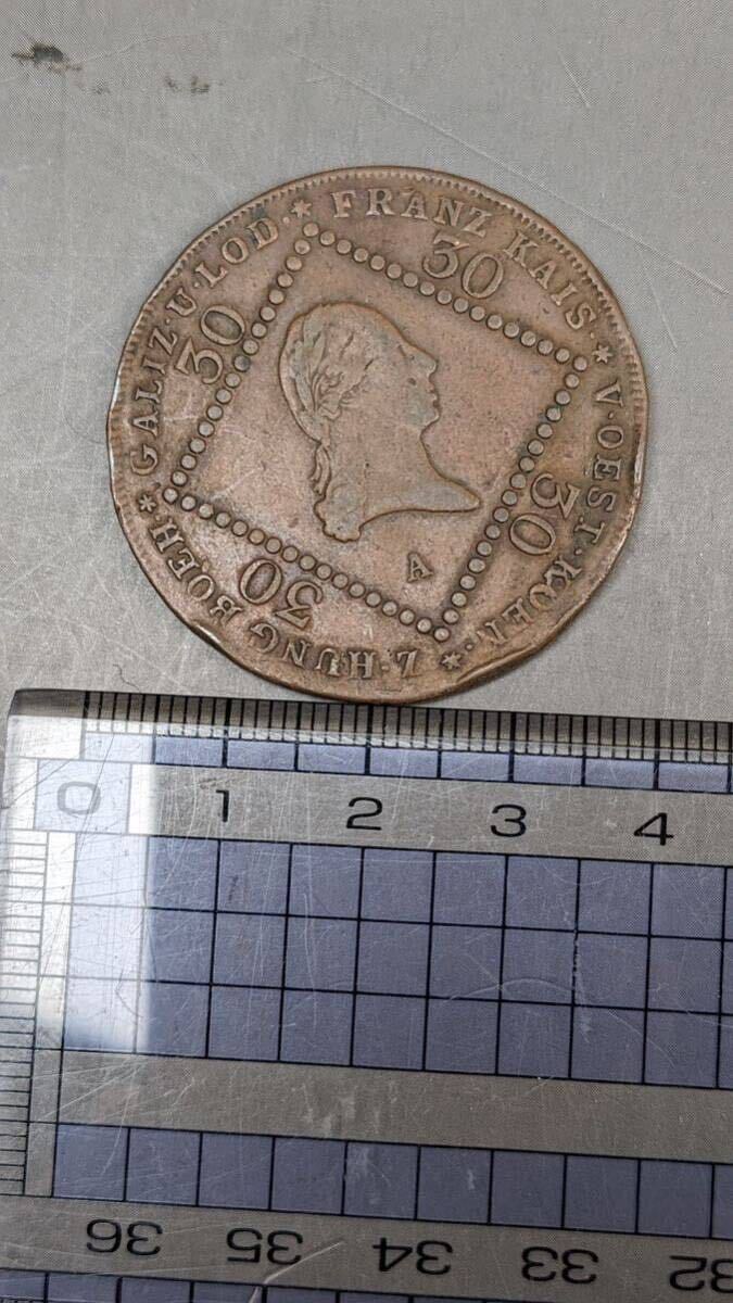 S51404 古美術 古銭 硬貨 硬幣 貨幣 外国銭 外国コイン オーストリア帝国 約17.69g アンティーク _画像4