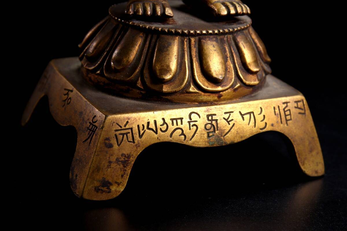 ◆楾◆2 仏教美術 銅製 鍍金チベット仏 26cm 1210g 仏像唐物骨董 [G146]US/24.4廻/FM/(100)_画像6