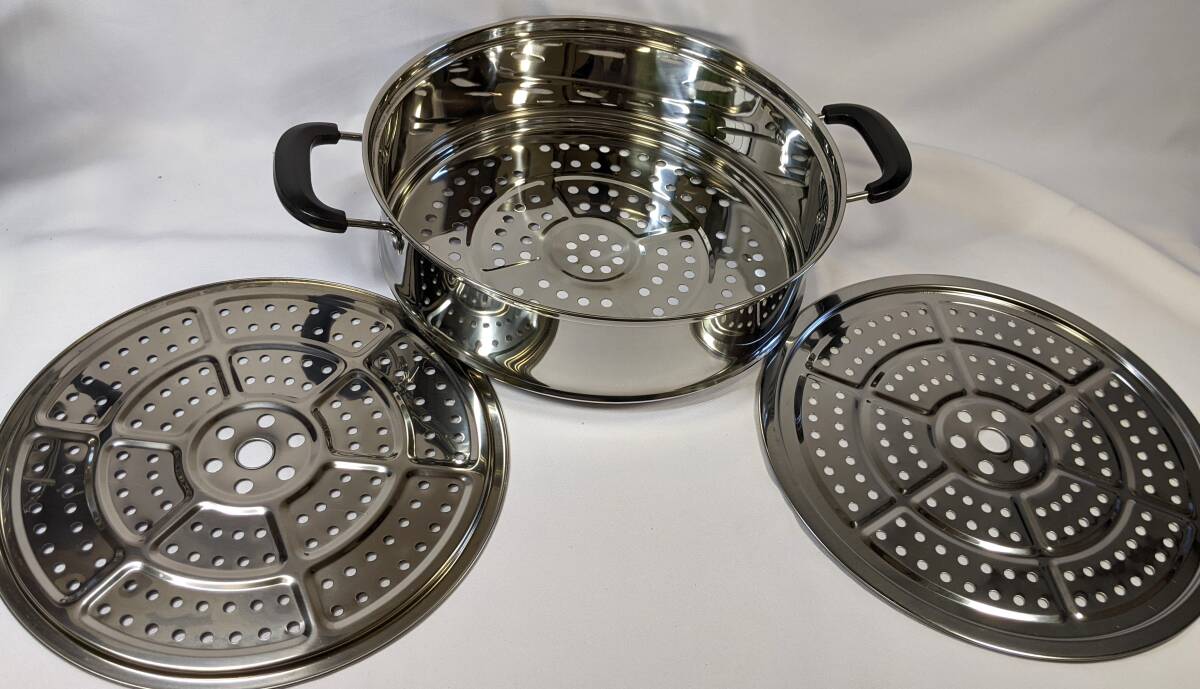  made of stainless steel steamer saucepan set 2 -step type 