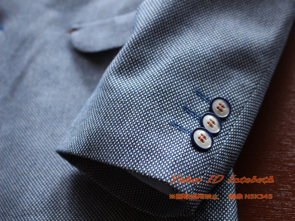 新品■紳士C&A46Y藍白 デザイナーズ ブレザー XS 小さいサイズ◆メンズ ドット織 テーラード ジャケット アウター 軽量 ネイビー 紺