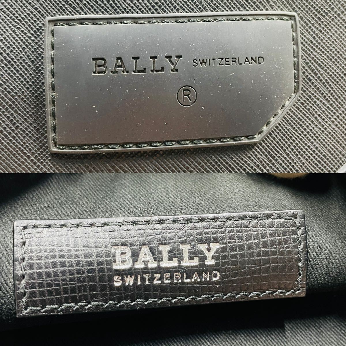 редкий / превосходный товар *BALLY Bally мужской бизнес сумка на плечо mesenja- Cross корпус нашивка tore spo кожа наклонный .. плечо .. чёрный 