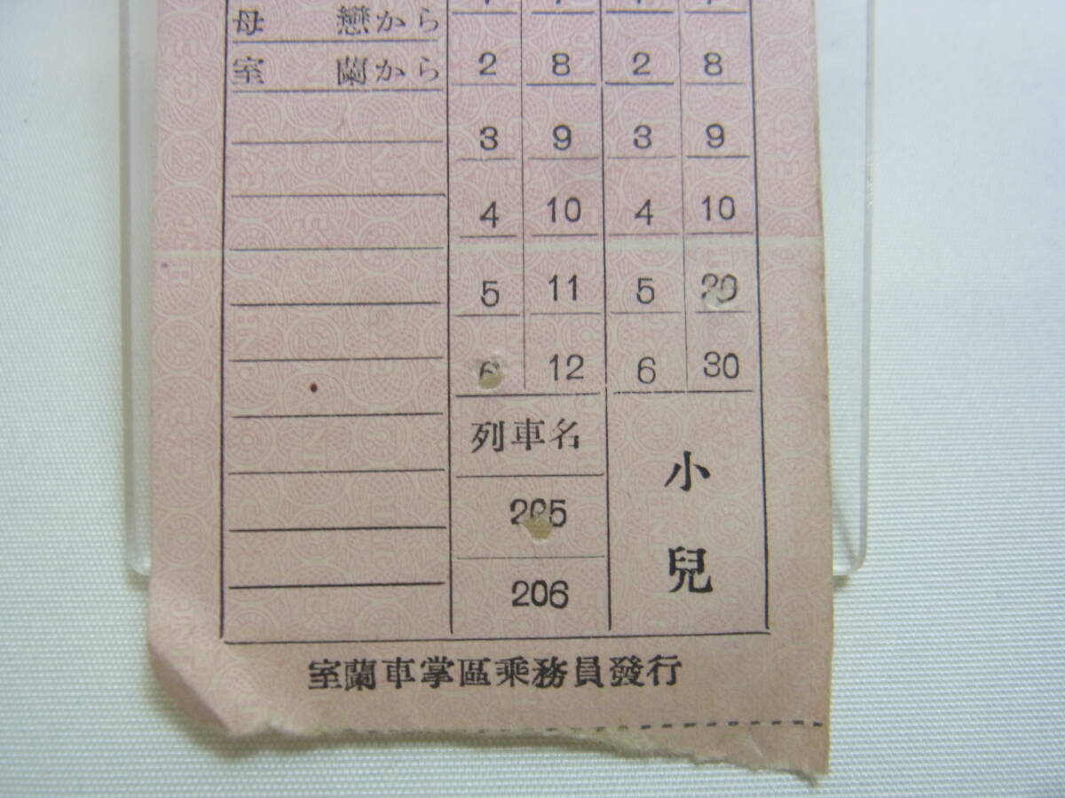 ★切符 軟券 室蘭車掌区 車内準急行券 昭和20～30年代？ 鉄道 国鉄 乗車券 チケット 昭和レトロ ビンテージ アンティーク 当時物 現状 60_画像3