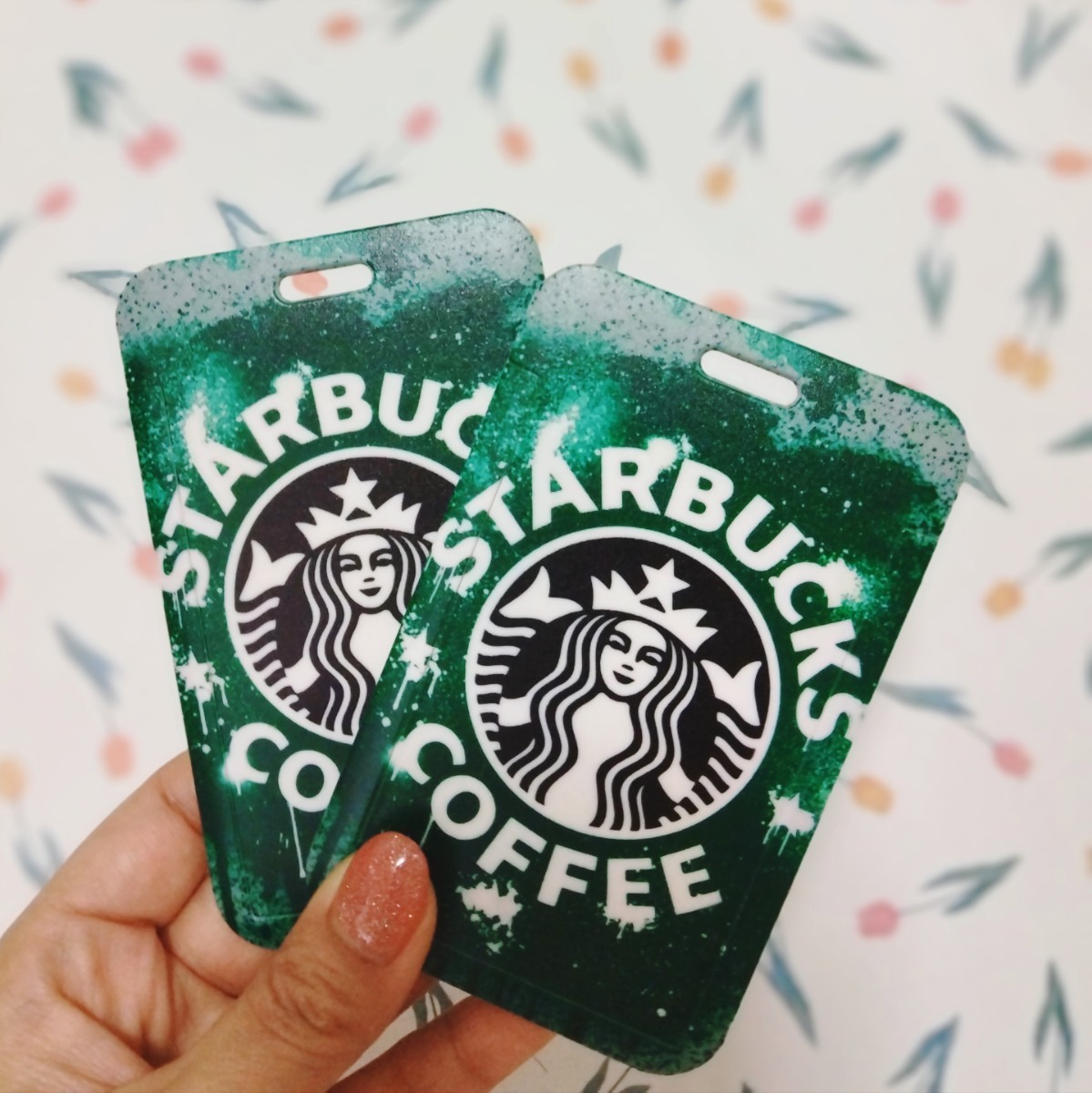 新品 スタバ　 IDカードホルダー ネックストラップ付 ベアリスタ フィギュア付き　グリーン　 定期入れ パスケース　ストラップ　STARBUCKS_画像5