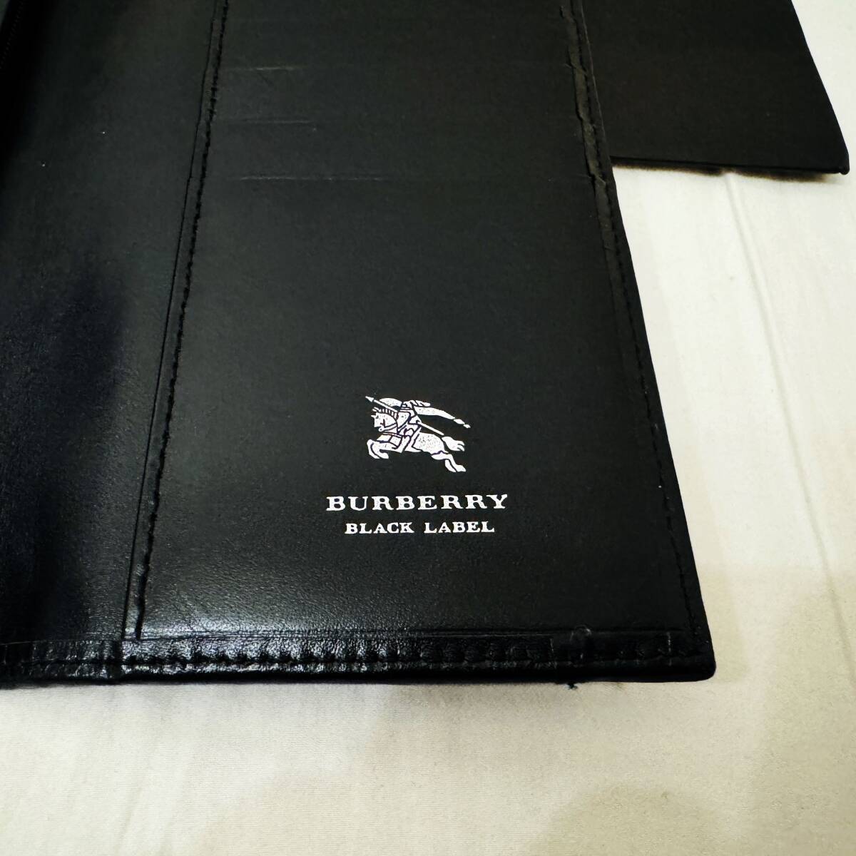  новый товар не использовался очень редкий BURBERRY BLACK LABEL Burberry Black Label длинный кошелек парусина натуральная кожа монограмма шланг Mark серый чёрный #2755