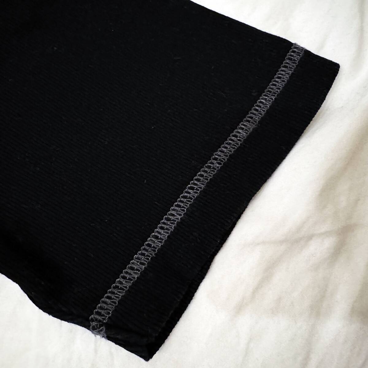 美品 レア BURBERRY BLACK LABEL バーバリーブラックレーベル サーマルVネックTシャツ ホース刺繍 黒 2(M) 日本製 #2760_画像5