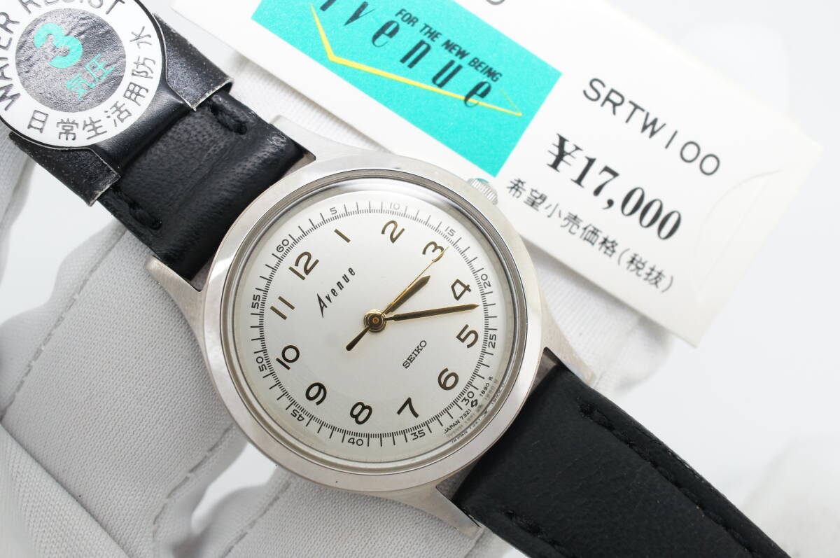 E9●作動良好 未使用デッドストック SEIKO セイコー Avenue アベニュー 純正ベルト尾錠 7321-0430 レディース腕時計 シルバー クォーツ_画像1