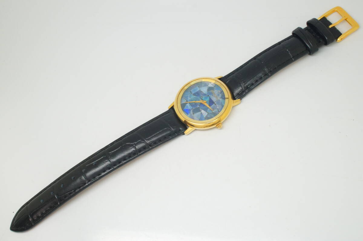 E27* operation excellent FOSSIL Fossil OPAL opal face PC-7305 cut glass men's wristwatch Gold gold stylish quartz 