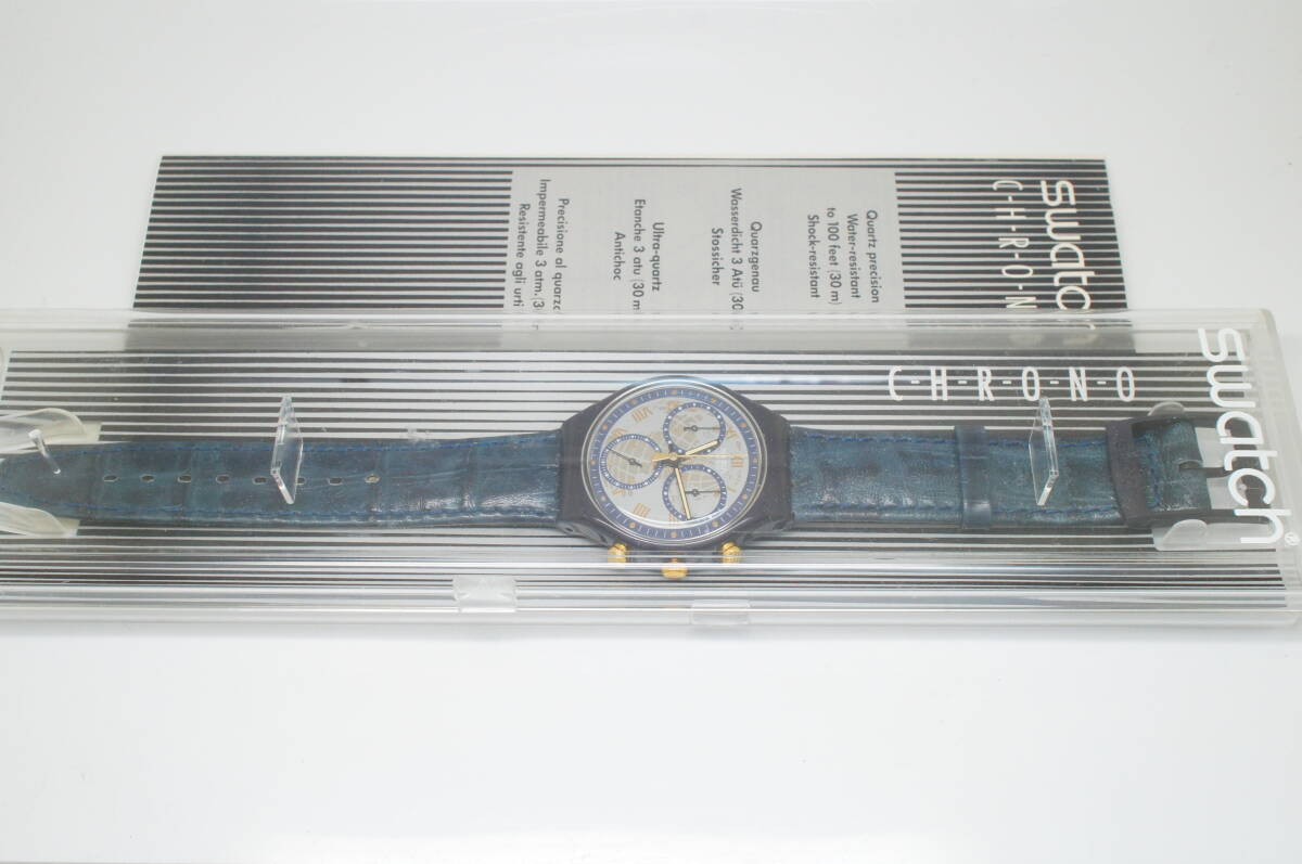 E58●作動良好 箱付 未使用デッドストック Swatch スウォッチ TIMELESS ZONE SCN104 クロノ 1992年 地球儀 メンズ腕時計 お洒落 クォーツ_画像4