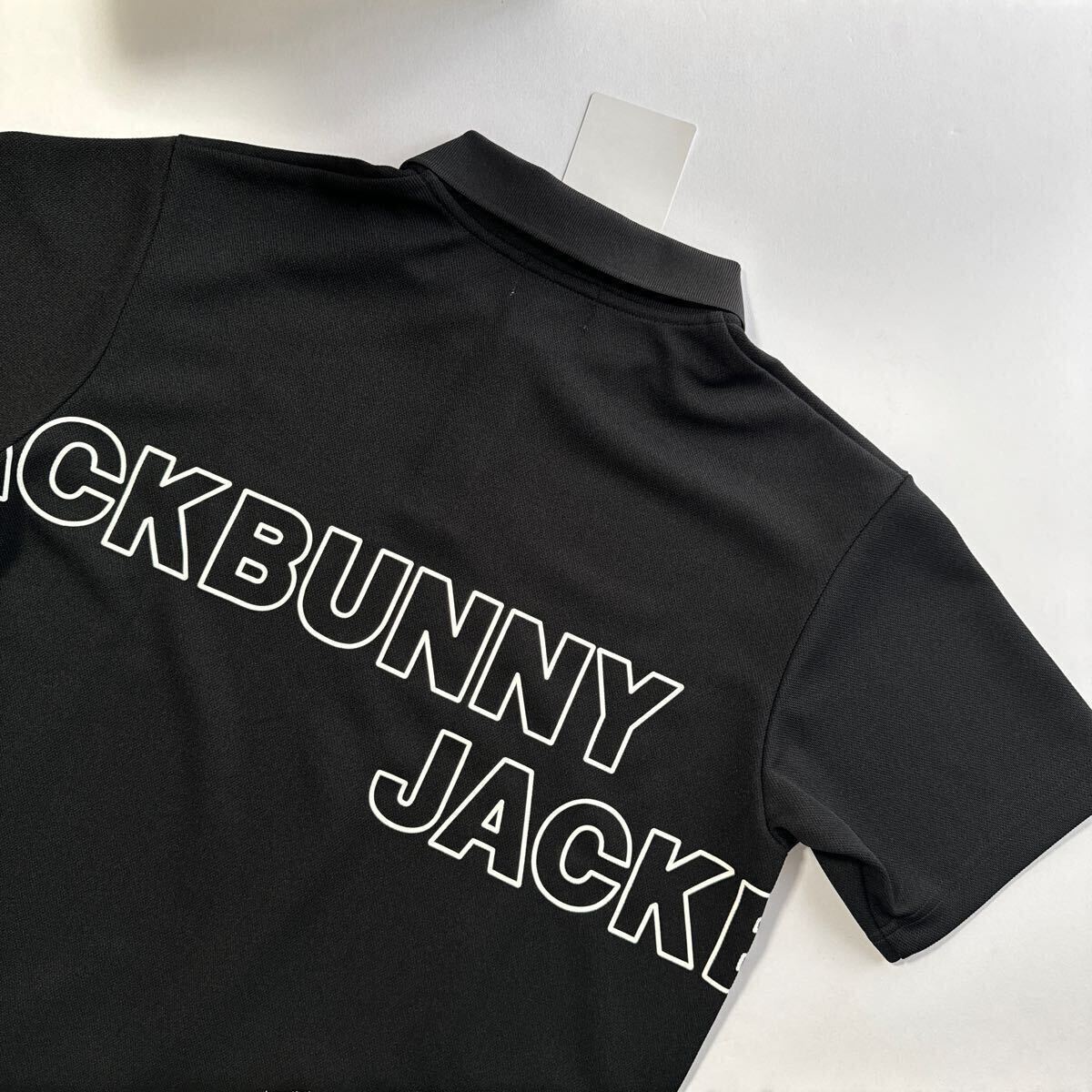 5/L 新品/JACK BUNNY (ジャックバニー/メンズ])半袖 ポロシャツ PEダブルカノコ ゴルフシャツ ゴルフウェア 父の日プレゼントに◎ 黒 BKの画像4