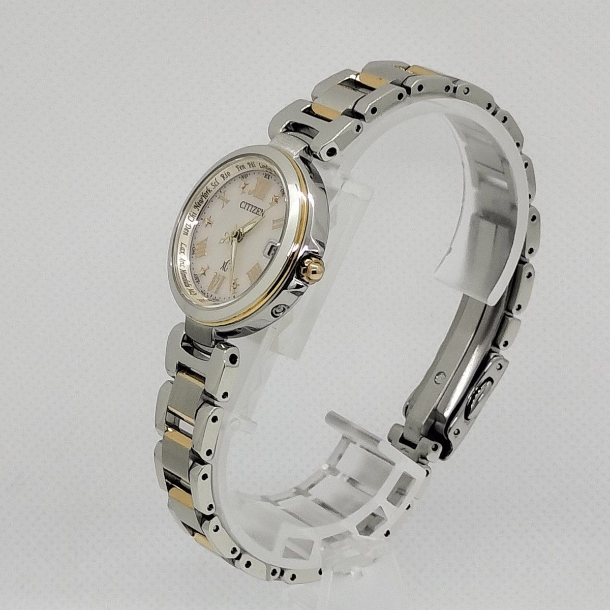 【極美品】CITIZENシチズンXCクロスシーエコ・ドライブEC1034-59Wレディース腕時計保証書付き
