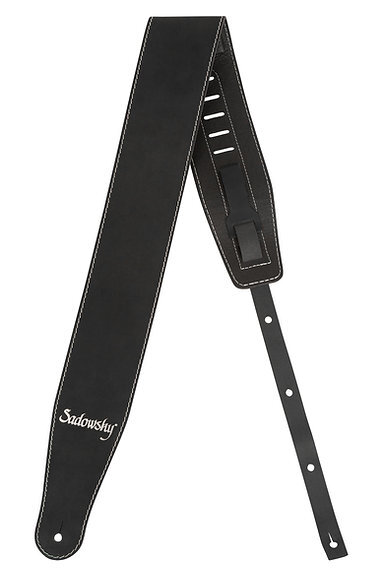 [ новый товар ]Sadowsky(sadou лыжи )/ MetroLine Genuine Leather Bass Strap - Black, Silver Embossing основа ремешок 