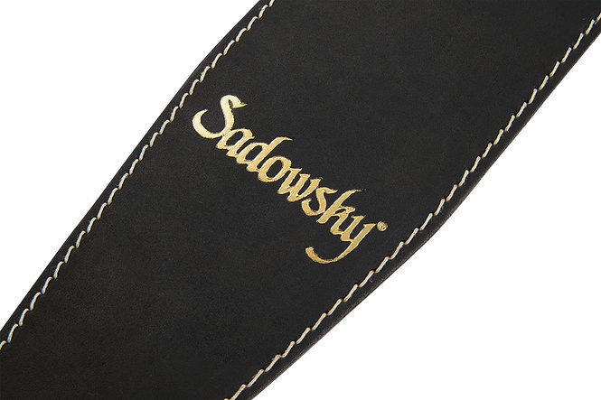 [ новый товар ]Sadowsky(sadou лыжи )/ MetroLine Genuine Leather Bass Strap - Black, Gold Embossing основа ремешок 