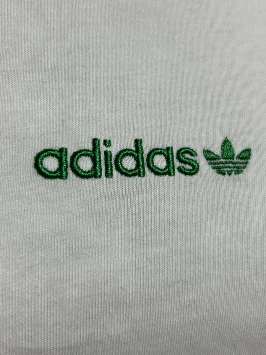 メンズ【 adidas★アディダス】半袖Tシャツ・胸元ロゴ刺繍・ホワイト・サイズXO（細身）送料180円_画像2