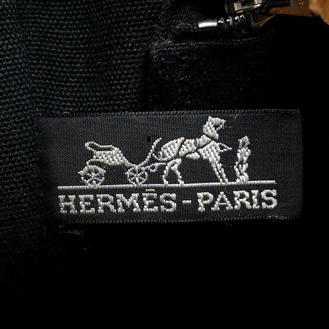 送料無料 エルメス HERMES ハンドバッグ トートバッグ 鞄 フールトゥPM 手提げ 仏製 フランス製 黒系 メンズ_画像10