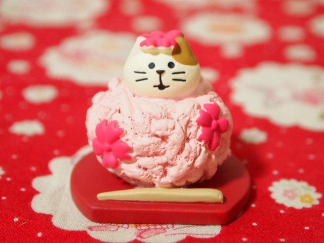 SALE 練り切りなりきり猫 桜 DECOLE concombre ミニチュアの画像1