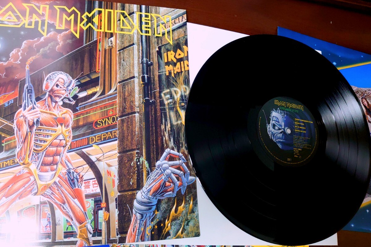  with special favor! iron * Maiden Sam ho air * in * time 7 -inch * poster * insert * post card attaching! metal hard-to-find!