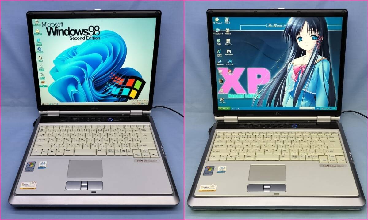 ★レトロゲーム向け★Windows98SE+WindowsXP+PC-9801+FM TOWNS+MAC+Play Station+PCエンジン+アーケード機★マルチブート★FMV NB55K/T_Windows 98SE + Windows XP