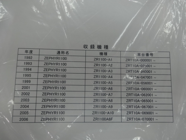 ★▼新品未使用品 ゼファー1100（'92～'06） サービスマニュアル●_画像2
