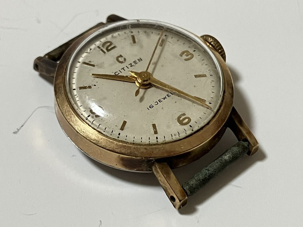 昭和レトロ 腕時計 14K 刻印 SEIKO DOLCE / CITIZEN 16JEWLES 中古品 ベルトなし メンズ腕時計 レディース腕時計 ドルチェ _画像6