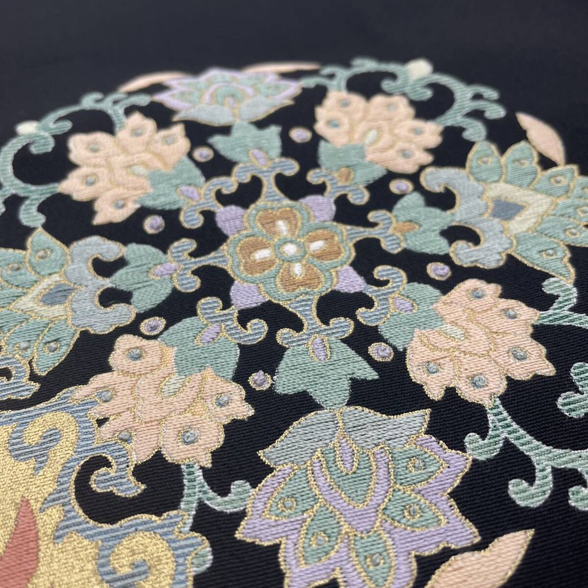 星月夜 黒留袖 総刺繍 蘇州刺繍 相良刺繍 唐織 金彩 友禅 逸品 正絹 [805]_画像8