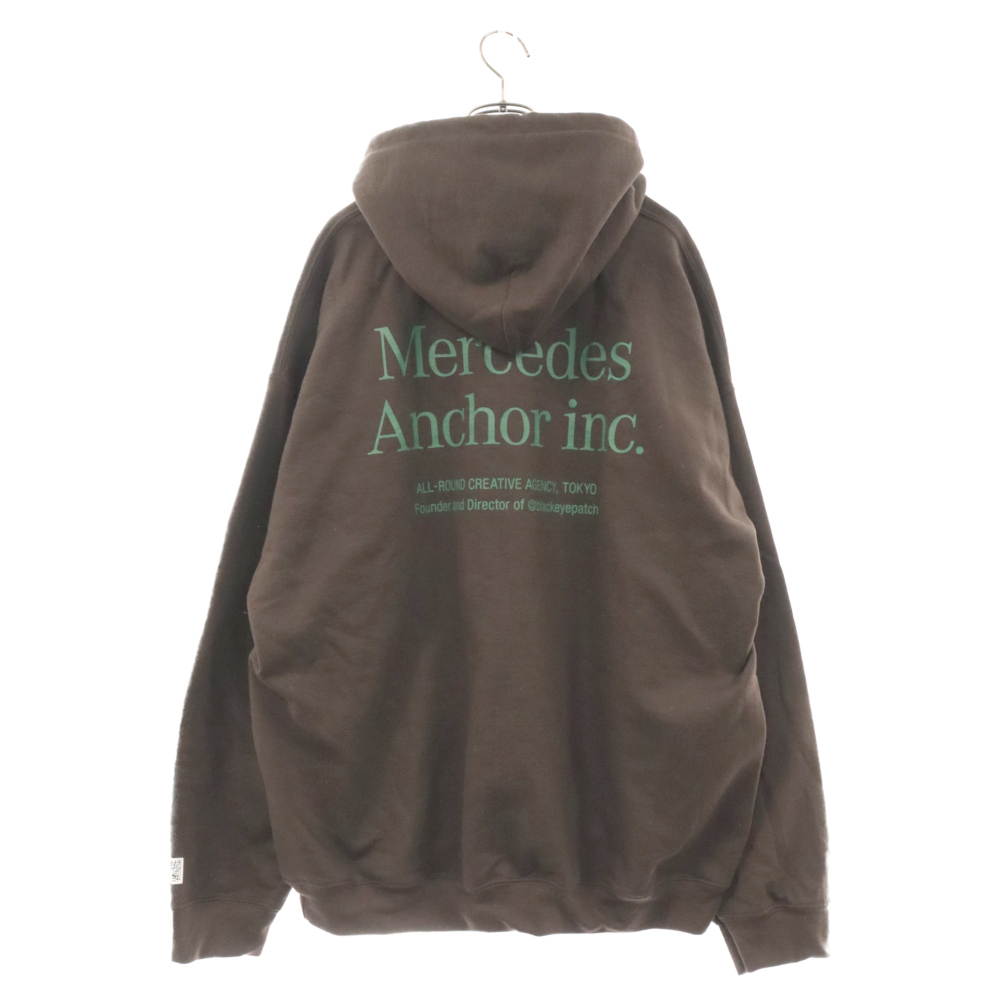 Mercedes Anchor Inc. メルセデスアンカーインク Hoodie Sweat ロゴプリント プルオーバーパーカー フーディースウェット ブラウン_画像2