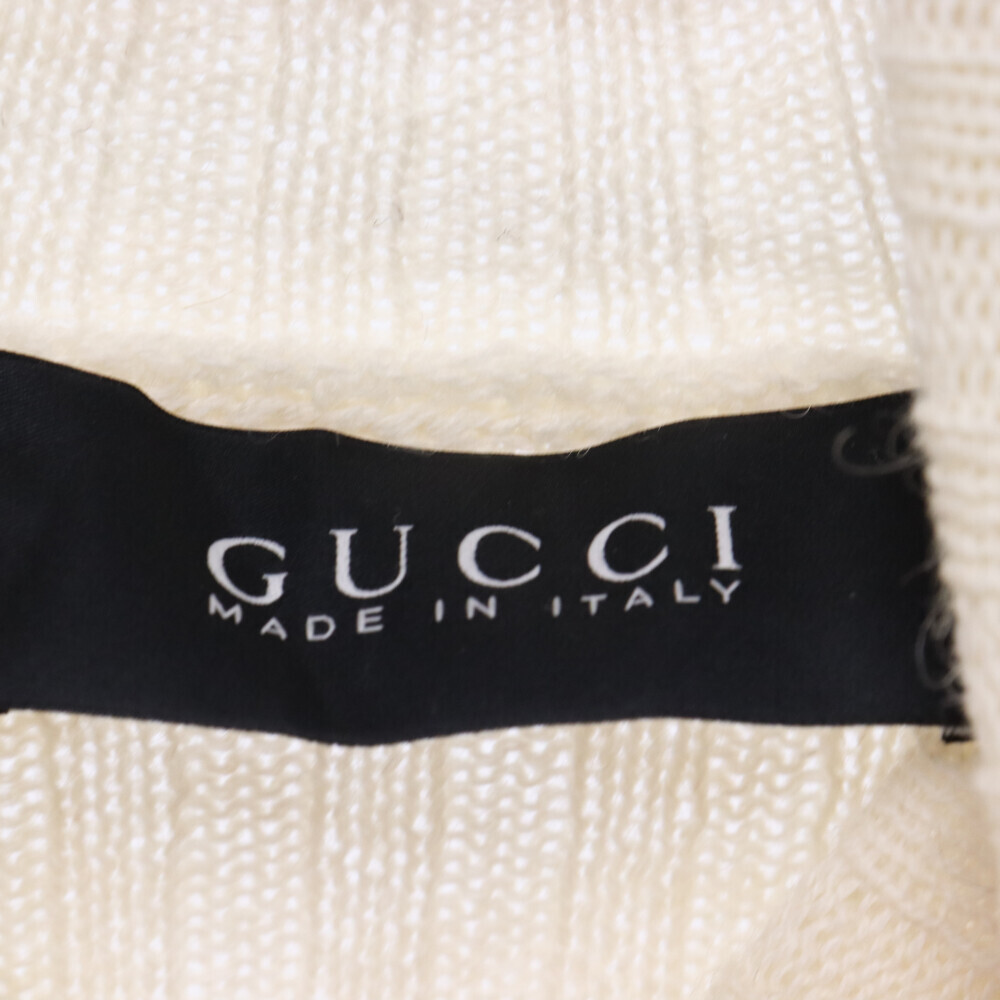 GUCCI Gucci Logo alpaca . wool ta-toru neck knitted knitted sweater 393582 Z514A white 