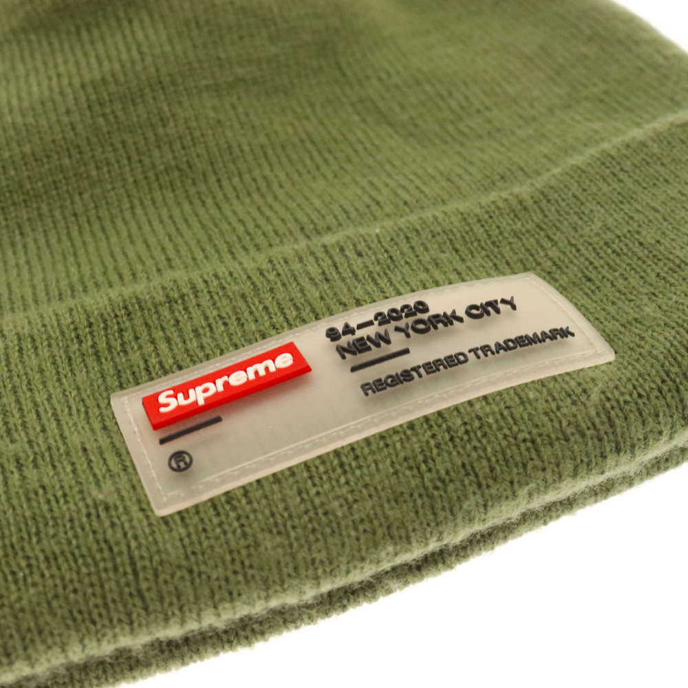 SUPREME シュプリーム 20AW Clear Label Beanie クリアラベル ニットキャップ ビーニー 帽子 グリーン_画像5