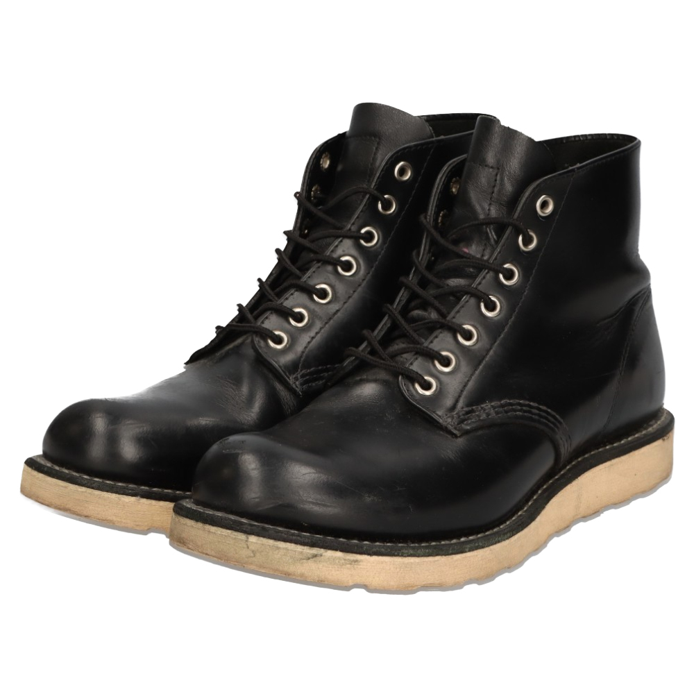 RED WING Red Wing × freak s store special order 6 -inch Classic round tu glass leather Work boots black US8