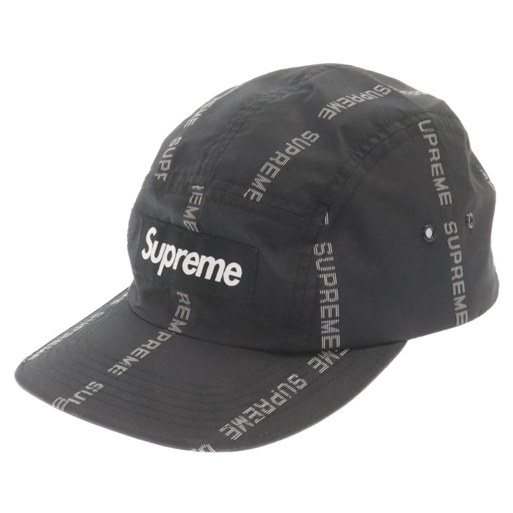 SUPREME シュプリーム 18AW Reflective Text Camp Cap リフレクティブ テキスト ボックスロゴ キャンプ キャップ ブラック_画像1