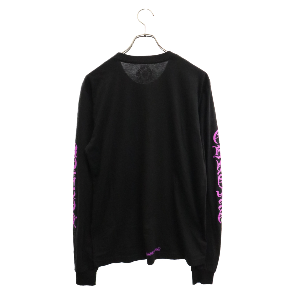 CHROME HEARTS クロムハーツ Neck Logo L/S Tee ネックロゴ長袖Tシャツ ブラック/ピンク_画像2