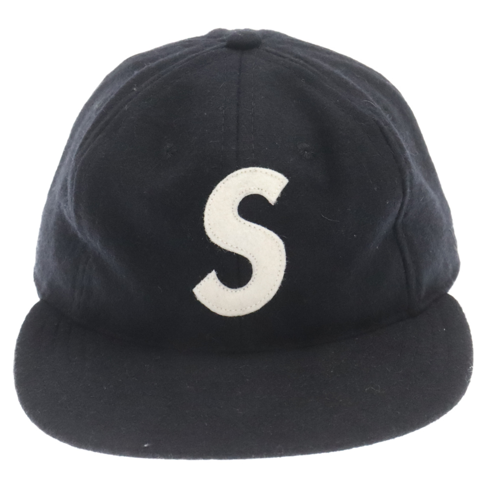 SUPREME シュプリーム 23SS Ebbets S Logo Fitted 6-Panel エベッツ ウール ベースボールキャップ 帽子 ブラック_画像4
