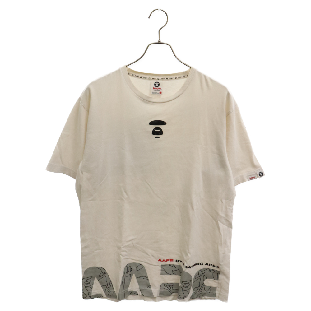 AAPE BY A BATHING APE エーエイプバイアベイシングエイプ バックグラフィックプリント 半袖Tシャツ ホワイト AAPTEM2969XXA_画像1