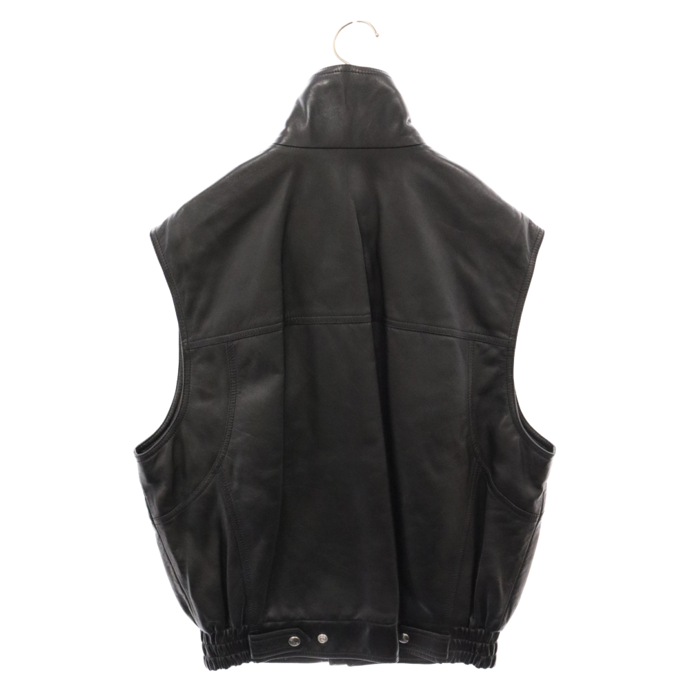 CELINE セリーヌ 22AW SLEEVELESS JACKET IN SOFT LAMBSKIN 2EC49280D ソフトラムスキン ノースリーブ レザージャケット ブラック_画像2