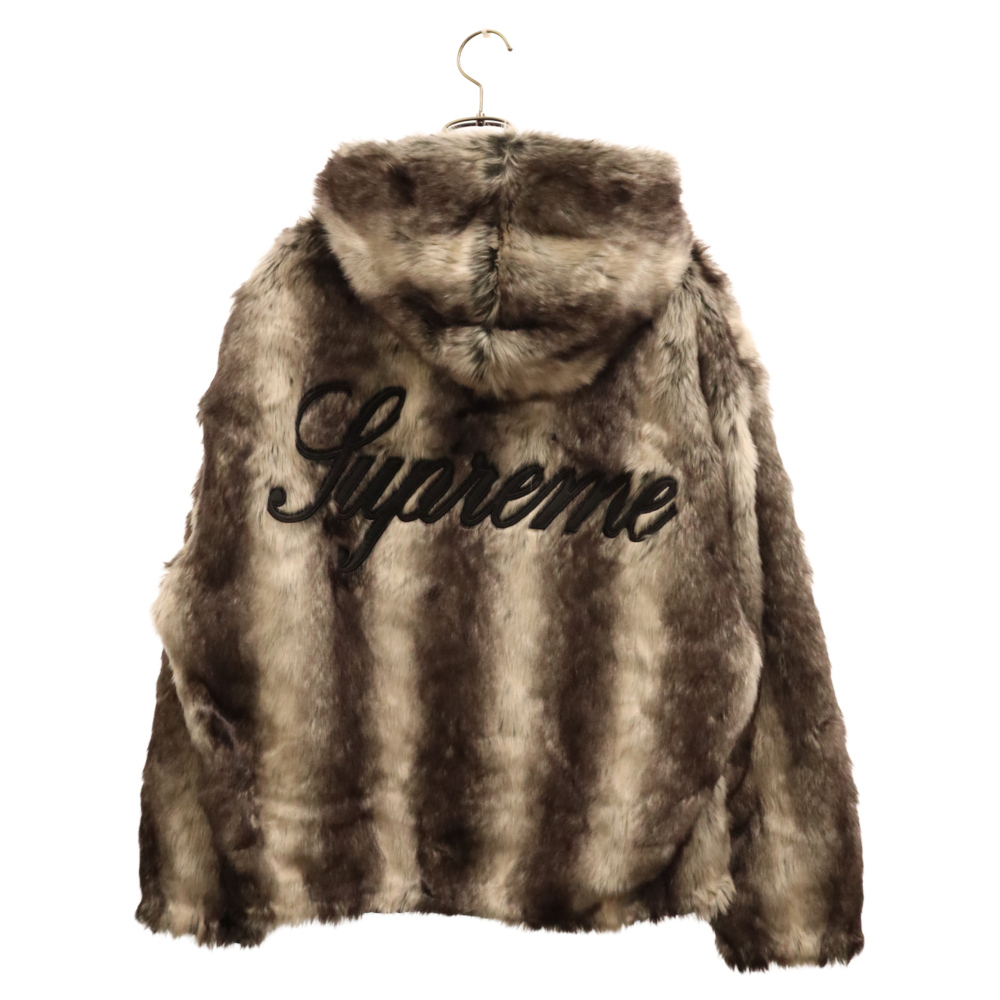 SUPREME シュプリーム 20AW Faux Fur Reversible Hooded Jacket リバーシブル フーデット ロゴ ジップアップ ジャケット ブラック ホワイト_画像1