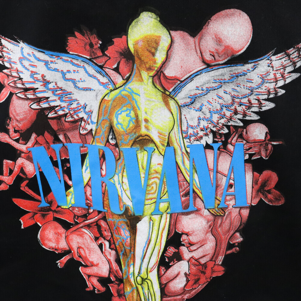 VINTAGE ヴィンテージ NIRVANA In Utero ニルヴァーナ イン ユテーロ 両面プリント ベスト メイドインイングランド ブラック_画像5