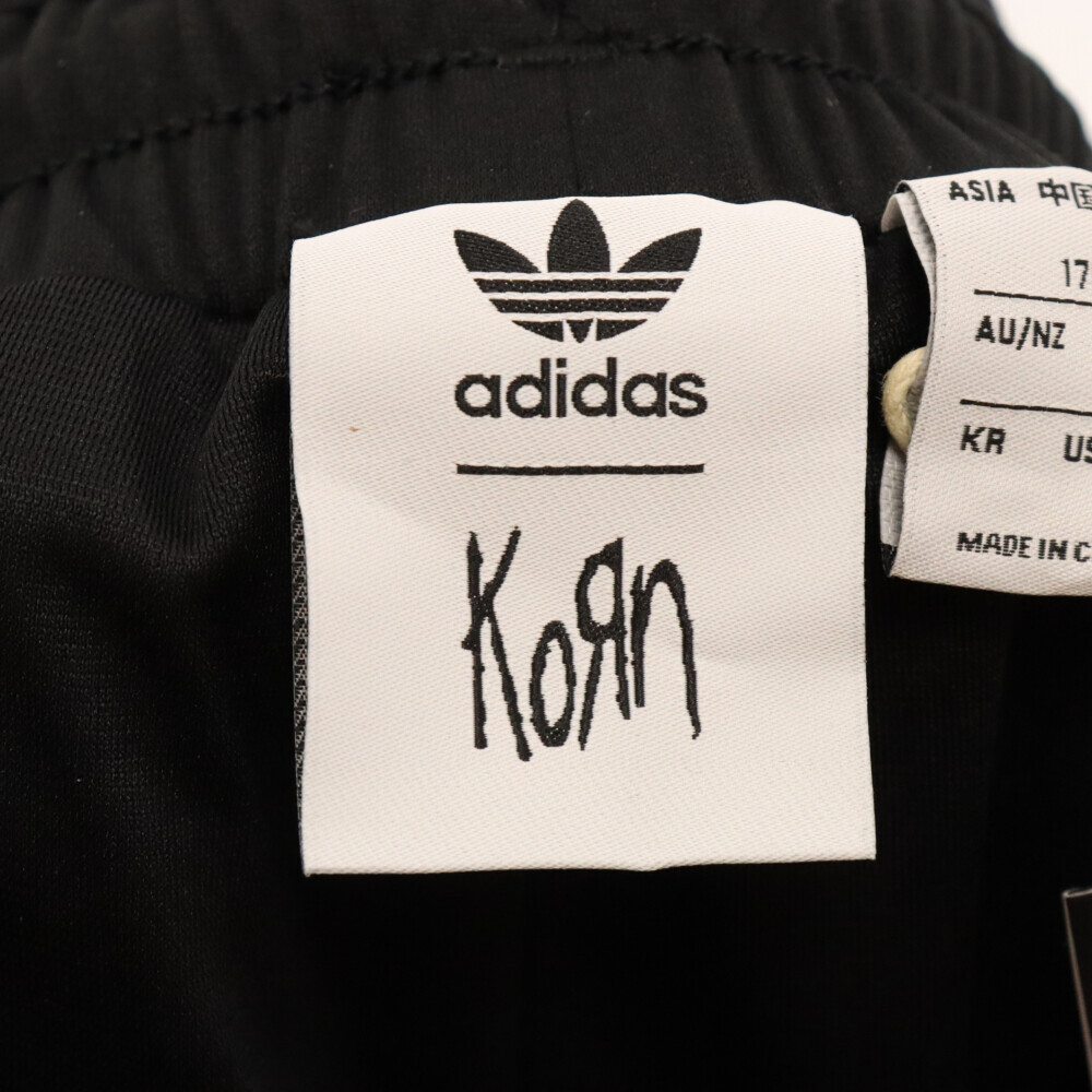 adidas アディダス×KORN TRACK PANT コーン スリーストライプ ロゴエンブロイダリー トラックパンツ ブラック/ホワイト IN9110_画像5