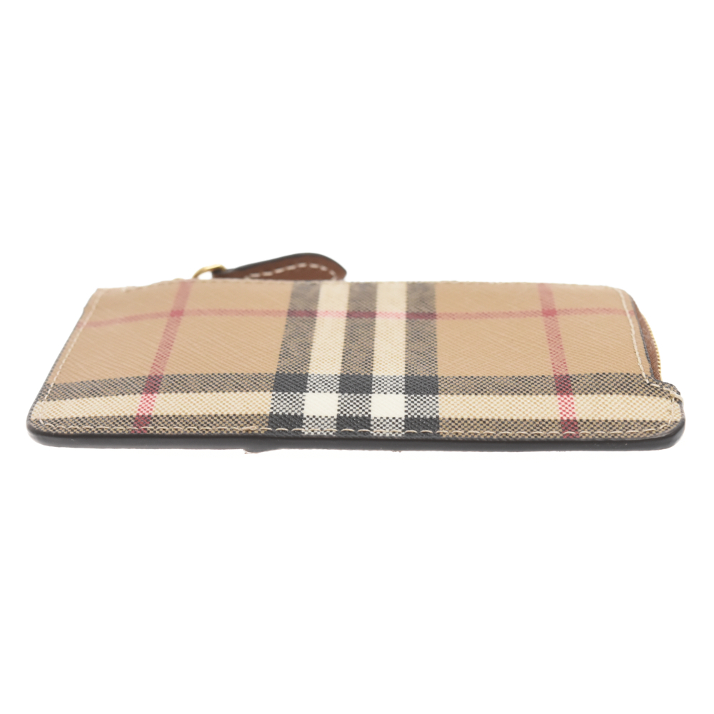 BURBERRY バーバリー Vintage Check Leather Zip Card Case ヴィンテージチェック レザー フラグメント カードケース ベージュ 80580141_画像3