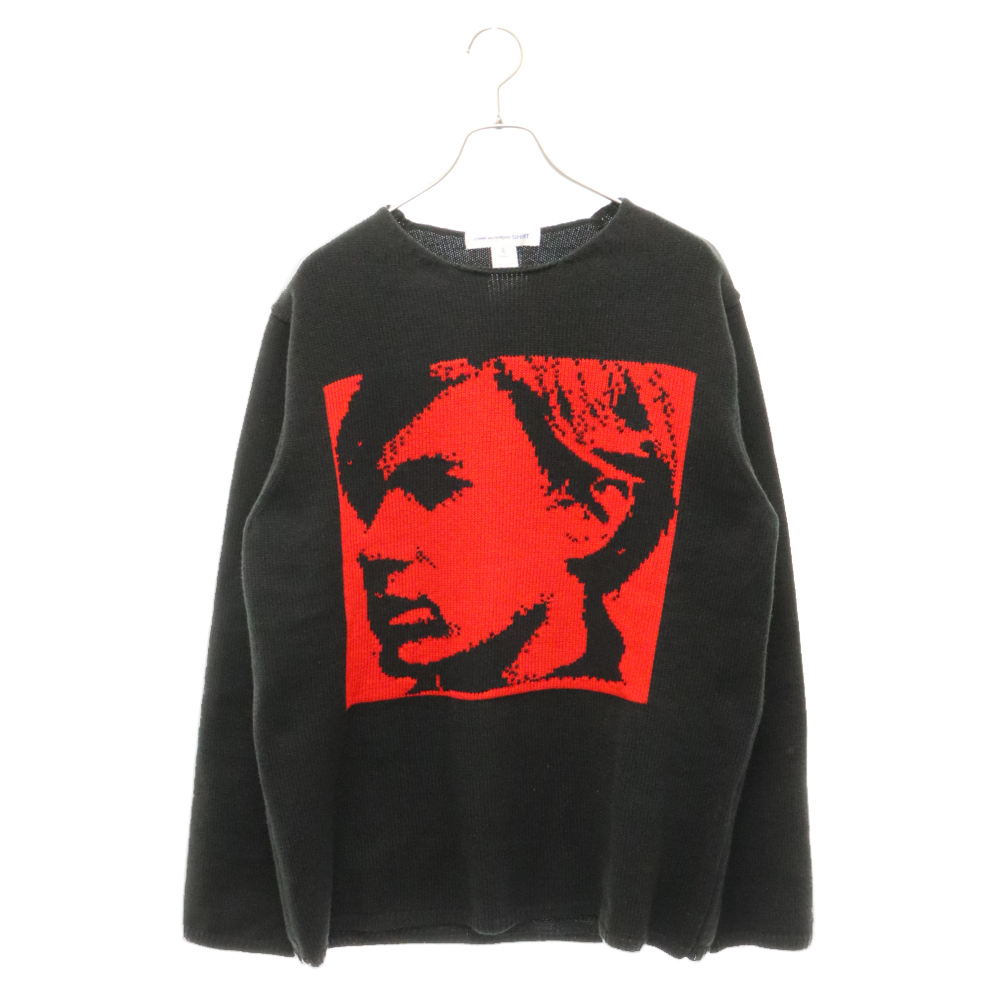 コムデギャルソンシャツ 24SS×ANDY WARHOL SWEATER アンディウォーホル グラフィックセーター FM-N003 ブラック/レッド_画像1