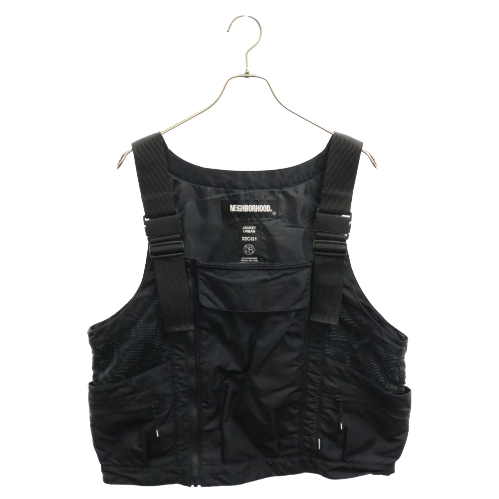 NEIGHBORHOOD ネイバーフッド 22SS TOOL POCKET/N-VEST ツールポケット ナイロンベスト ブラック 221TSNH-JKM07