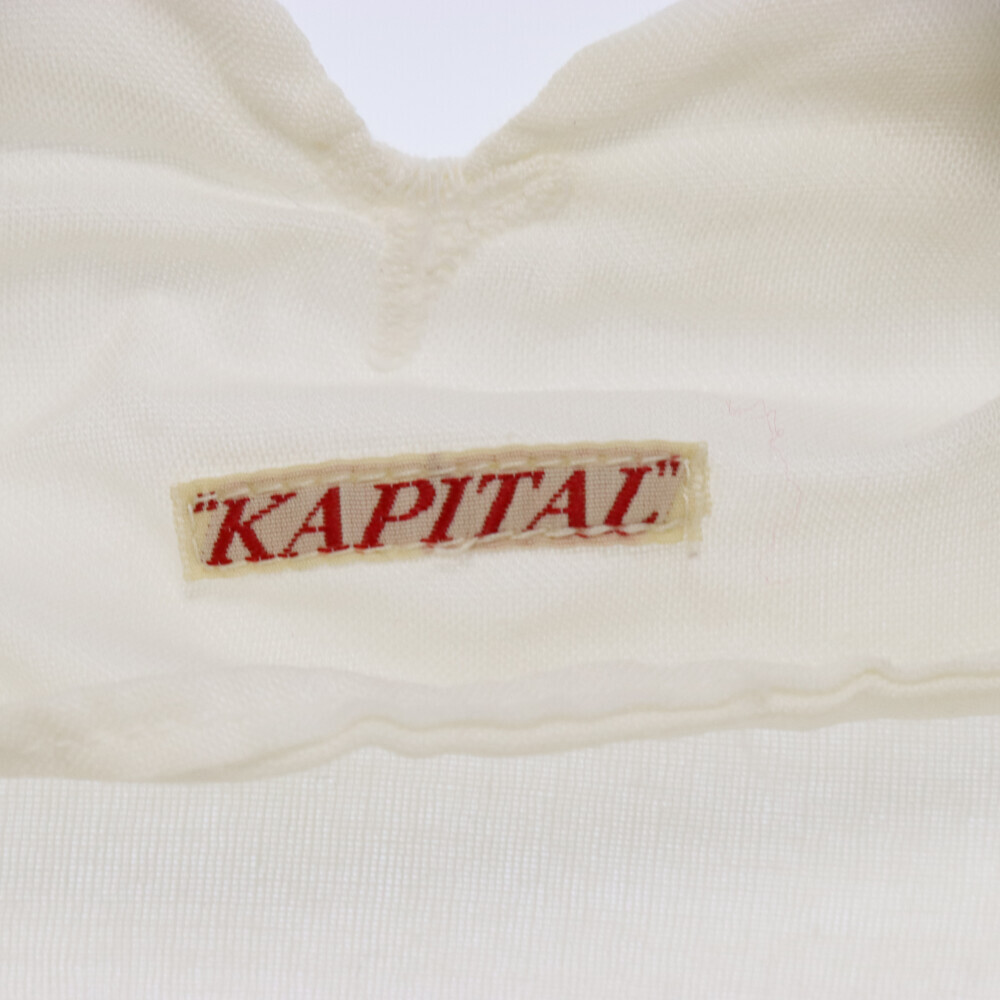 KAPITAL キャピタル スタンドカラー アンカーボタン 長袖シャツ ホワイト_画像5