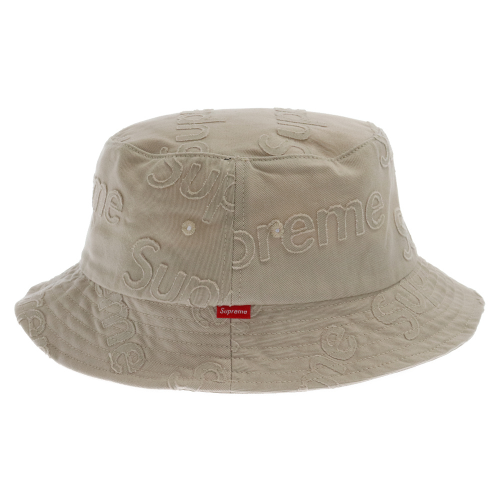 SUPREME シュプリーム 23SS Lasered Twill Crusher レーザーツイル クラッシュバケットハット 帽子 ベージュ_画像3