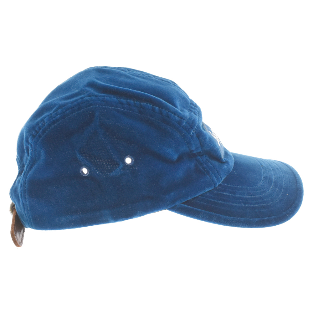 SUPREME シュプリーム 20AW Velvet Camp Cap ボックスロゴ ベルベット キャンプ ベロア キャップ ブルー_画像3